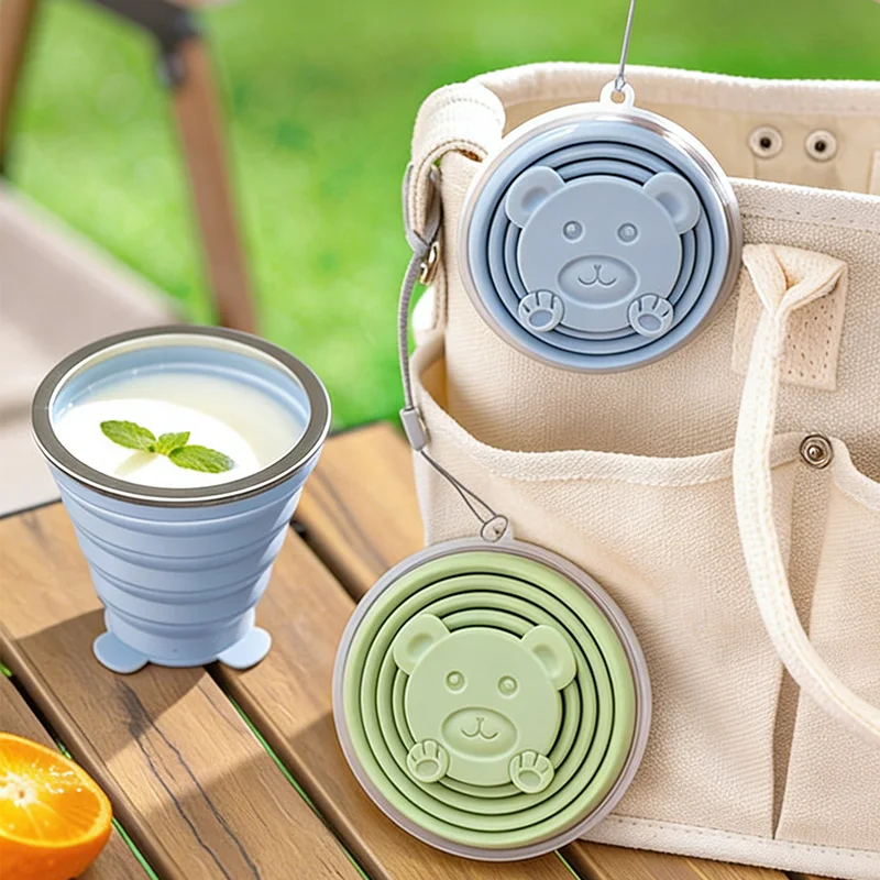 Water Bottle Collapsible - Portable Foldable Silicone Cup for Travel