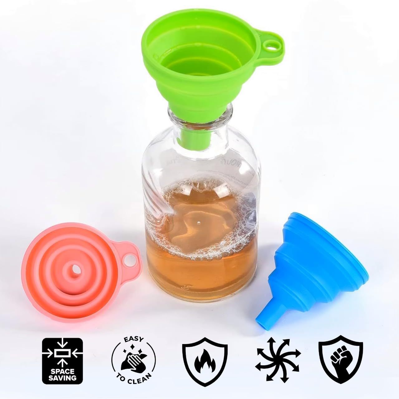 Water Bottle Collapsible - Foldable Silicone Funnel Set – Collapsible