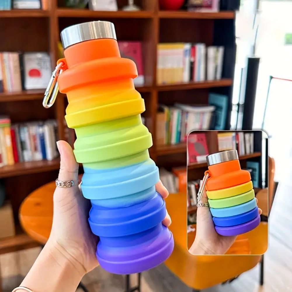 500ml Foldable Silicone Water  - Water Bottle Collapsible 评论和价格
