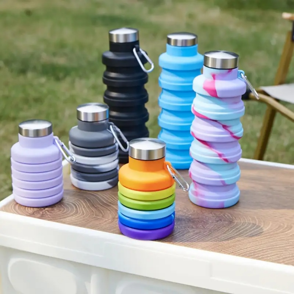 500ml Foldable Silicone Water  - Water Bottle Collapsible 评论和价格
