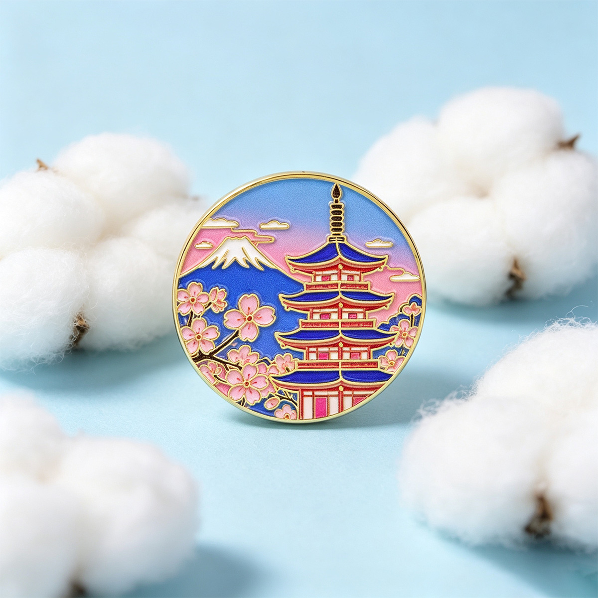 Japanese Cherry Blossom Enamel - Travel Accessories For Japan 评论和价格