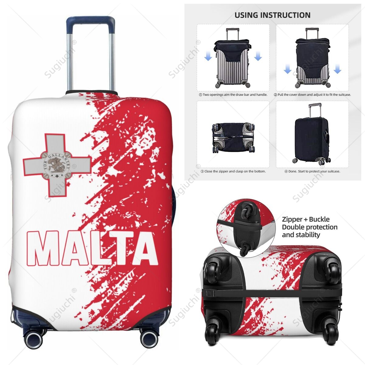 Malta Flag Luggage Cover Suitc - Travel Accessories Malta 评论和价格