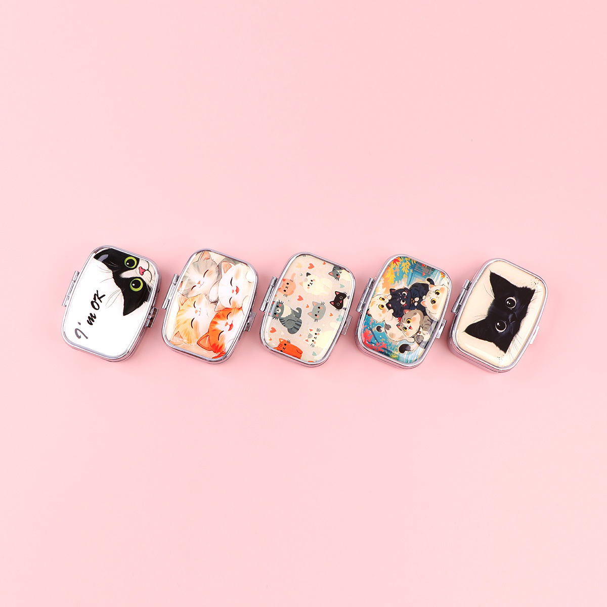 Cute Cat Pill Box 2-Compartmen - Travel Accessories For Japan 评论和价格